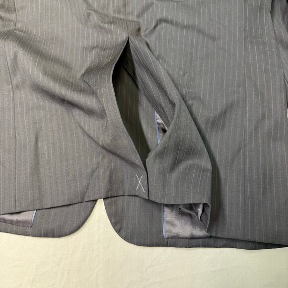 Joseph & Feiss wool suit Dark Charcoal Multi Pinstripe  Mens Size 40 long NWT - Picture 15 of 15
